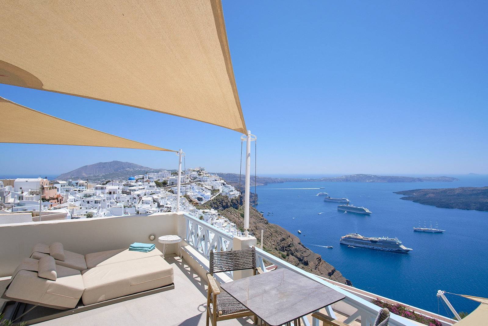 Caldera views from apartments and suites santorini - bluedolphins