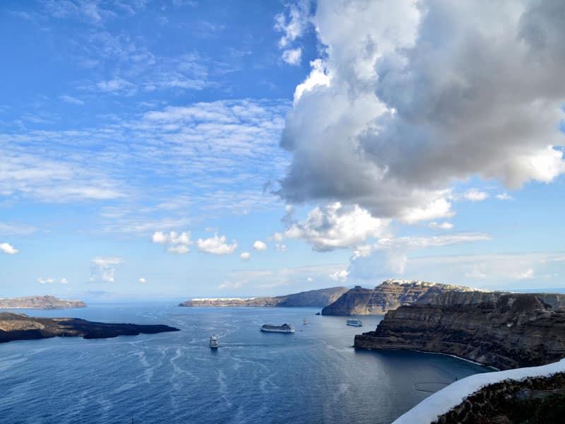 Vista sulla Caldera Santorini