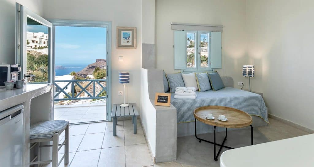 family suites with private balcony santorini bluedolpins s2