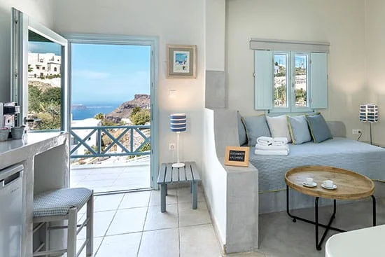family suites with private balcony santorini bluedolpins h